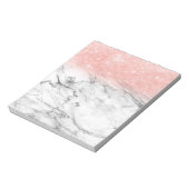 Roos Gold Blush Ombre Glitter op Trendy Marble Notitieblok (Linkerzijde)