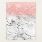 Roos Gold Blush Ombre Glitter op Trendy Marble Planner (Voorkant)