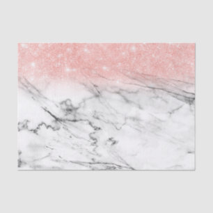 Roos Gold Blush Ombre Glitter op Trendy Marble Tissuepapier