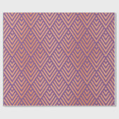 Roos Gold Blush Paarse geometrie Art Deco Copper Cadeaupapier (Vlak)