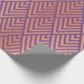Roos Gold Blush Paarse geometrie Art Deco Copper Cadeaupapier (Hoek)