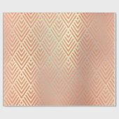 Roos Gold Blush Parly Metallic Art Deco Copper Cadeaupapier (Vlak)