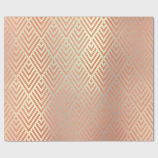 Roos Gold Blush Parly Metallic Art Deco Copper Cadeaupapier (Vlak)