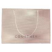 Roos Gold Blush Pearly Abstract Metallic Grill Groot Cadeauzakje (Achterkant)