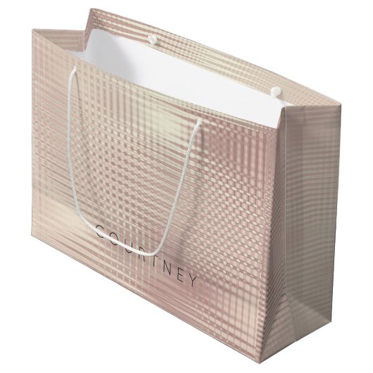 Roos Gold Blush Pearly Abstract Metallic Grill Groot Cadeauzakje (Voorkant Gekanteld)