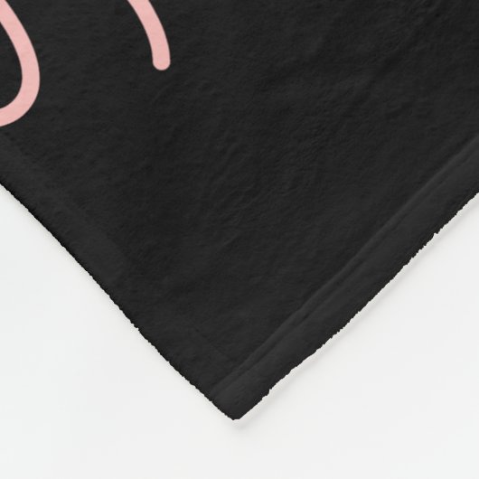 Roos Gold - Blush Pink Black Glitter Monogram Naam Fleece Deken (Hoek)