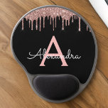 Roos Gold - Blush Pink Black Glitter Monogram Naam Gel Muismat<br><div class="desc">Roos Gold - Blush roze en Black Sparkle Glitter Monogram Name and Initiaal Mousepad (Muismat). Dit maakt de perfecte liefhebbende 16 verjaardag,  bruiloft,  vrijgezellenfeest,  verjaardagsdag,  baby shower of vrijgezellenfeest voor iemand die van luxe glam en stijl houdt.</div>