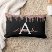 Roos Gold - Blush Pink Black Glitter Monogram Naam Kussen (Deken)