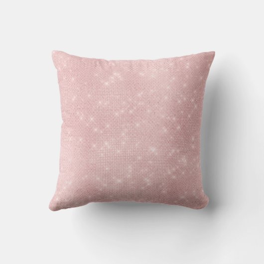 Roos Gold - Blush Pink Christmas Rendier Monogram Kussen (Achterkant)