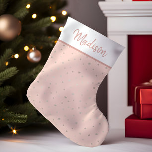 Roos Gold Blush Pink Confetti Aangepast op maat Kleine Kerstsok