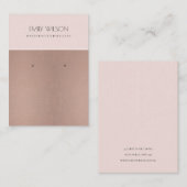 ROOS GOLD BLUSH PINK COPPER EARRING DISPLAY VISITEKAARTJE (Voorkant / Achterkant)