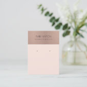 ROOS GOLD BLUSH PINK COPPER EARRING DISPLAY VISITEKAARTJE (Staand voorkant)