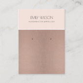ROOS GOLD BLUSH PINK COPPER EARRING DISPLAY VISITEKAARTJE (Voorkant)
