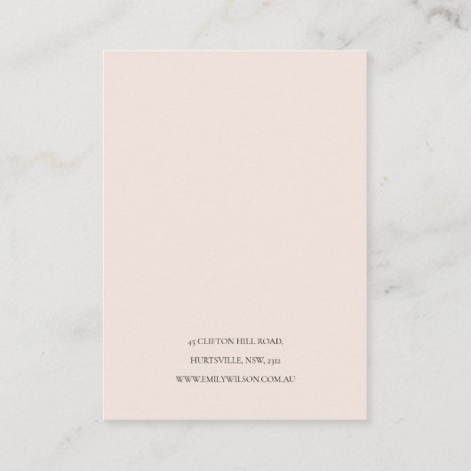 ROOS GOLD BLUSH PINK COPPER EARRING DISPLAY VISITEKAARTJE (Achterkant)