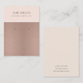 ROOS GOLD BLUSH PINK COPPER EARRING DISPLAY VISITEKAARTJE (Voorkant / Achterkant)