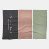 ROOS GOLD BLUSH PINK COPPER GREEN BLACK STRIPS THEEDOEK (Horizontaal)