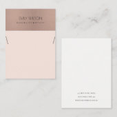 ROOS GOLD BLUSH PINK COPPER KETTING DISPLAY VISITEKAARTJE (Voorkant / Achterkant)