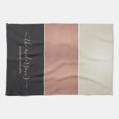 ROOS GOLD BLUSH PINK COPPER SILVER BLACK STRIPS THEEDOEK (Horizontaal)