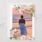 Roos Gold & Blush Pink Floral Celebration of Life Kaart (Achterkant)