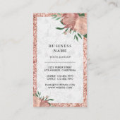 Roos Gold Blush Pink Floral Custom Cake Bakery Visitekaartje (Achterkant)