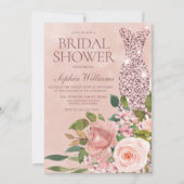 Roos Gold & Blush Pink Floral Vrijgezellenfeest Kaart (Voorkant)