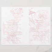 Roos Gold Blush Pink Floral Wedding Programme (Achterkant)