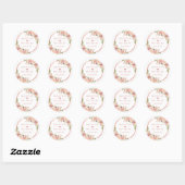 Roos Gold Blush Pink Floral Wedding Ronde Sticker (Vel)
