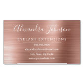 Roos Gold Blush Pink Folie Eyelash Extensions Magnetisch Visitekaartje (Voorkant)