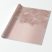 Roos Gold Blush Pink Girly Glitter Dust Cadeaupapier (Uitgerold)
