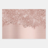 Roos Gold Blush Pink Girly Glitter Dust Inpakpapier Vel (Voorkant 2)
