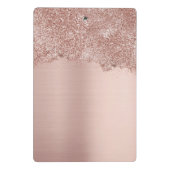 Roos Gold Blush Pink Girly Glitter Dust Monogram Mini Klembord (Achterkant)