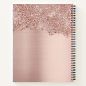 Roos Gold Blush Pink Girly Glitter Dust Monogram Notitieboek (Achterkant)