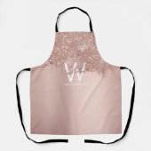 Roos Gold Blush Pink Girly Glitter Dust Monogram Schort (Voorkant)