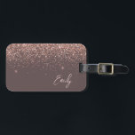 Roos Gold Blush Pink Girly Glitter Terracotta Bagagelabel<br><div class="desc">Roos Gold - Blush Pink Terracotta Sparkle Glitter Monogram Name Luggage Bag Label. Dit maakt de perfecte liefste 16 verjaardag,  bruiloft,  vrijgezellenfeest,  baby shower of vrijgezellenfeest cadeau voor iemand die haar kamer in stijl versiert.</div>