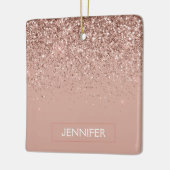 Roos Gold - Blush Pink Glam Glitter Sparkle Naam Keramisch Ornament (Links)