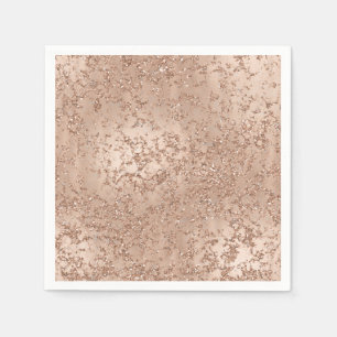 Roos Gold Blush Pink Glam Sparkle Crackle Party Servet