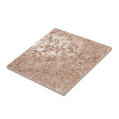 Roos Gold Blush Pink Glam Sparkle Crackle Wall Tegeltje (Zijkant)