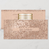 Roos Gold Blush Pink Glam Sparkle Gift Certificate (Voorkant / Achterkant)