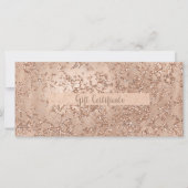 Roos Gold Blush Pink Glam Sparkle Gift Certificate (Voorkant)