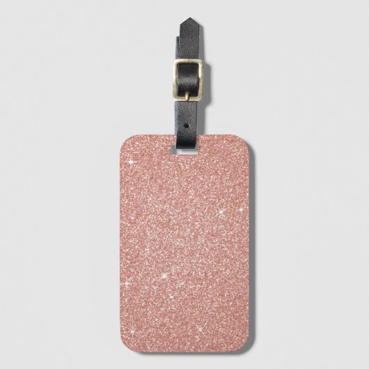 Roos Gold - Blush Pink Glitter and Sparkle Bagagelabel (Voorkant (verticaal))