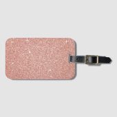 Roos Gold - Blush Pink Glitter and Sparkle Bagagelabel (Voorkant (horizontaal))