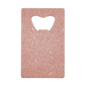 Roos Gold - Blush Pink Glitter and Sparkle Creditkaart Flessenopener (Voorkant)