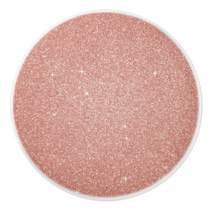 Roos Gold - Blush Pink Glitter and Sparkle Keramische Knop