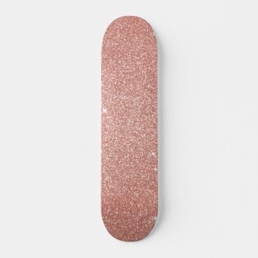 Roos Gold - Blush Pink Glitter and Sparkle Persoonlijk Skateboard (Voorkant)