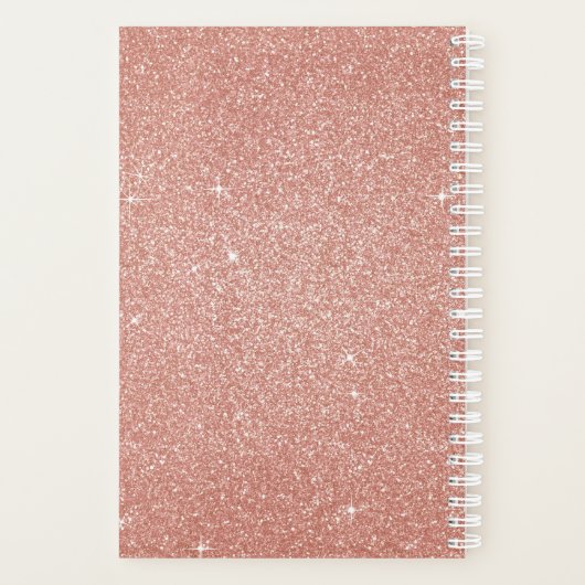 Roos Gold - Blush Pink Glitter and Sparkle Planner (Achterkant)