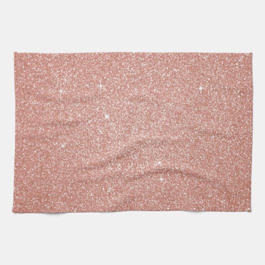 Roos Gold - Blush Pink Glitter and Sparkle Theedoek (Horizontaal)