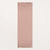 Roos Gold - Blush Pink Glitter Girly Monogram Name Yogamat (Achterkant)