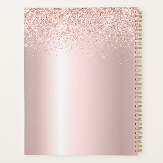 Roos Gold Blush Pink Glitter Lash Extensions Planner (Achterkant)