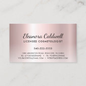 Roos Gold Blush Pink Glitter Lash Extensions Visitekaartje (Achterkant)