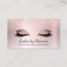 Roos Gold Blush Pink Glitter Lash Extensions Visitekaartje